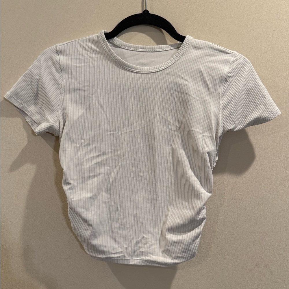 Lululemon All It Takes Ribbed Nulu T Shirt Size 4 Color White Bone